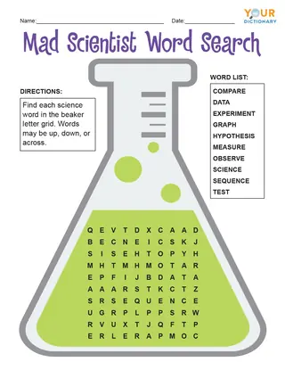 Mad Scientist Word Search