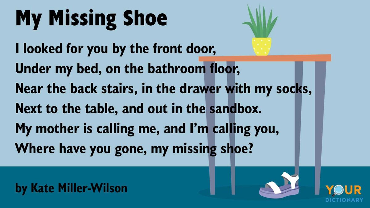 short poem for kids My Missing Shoe