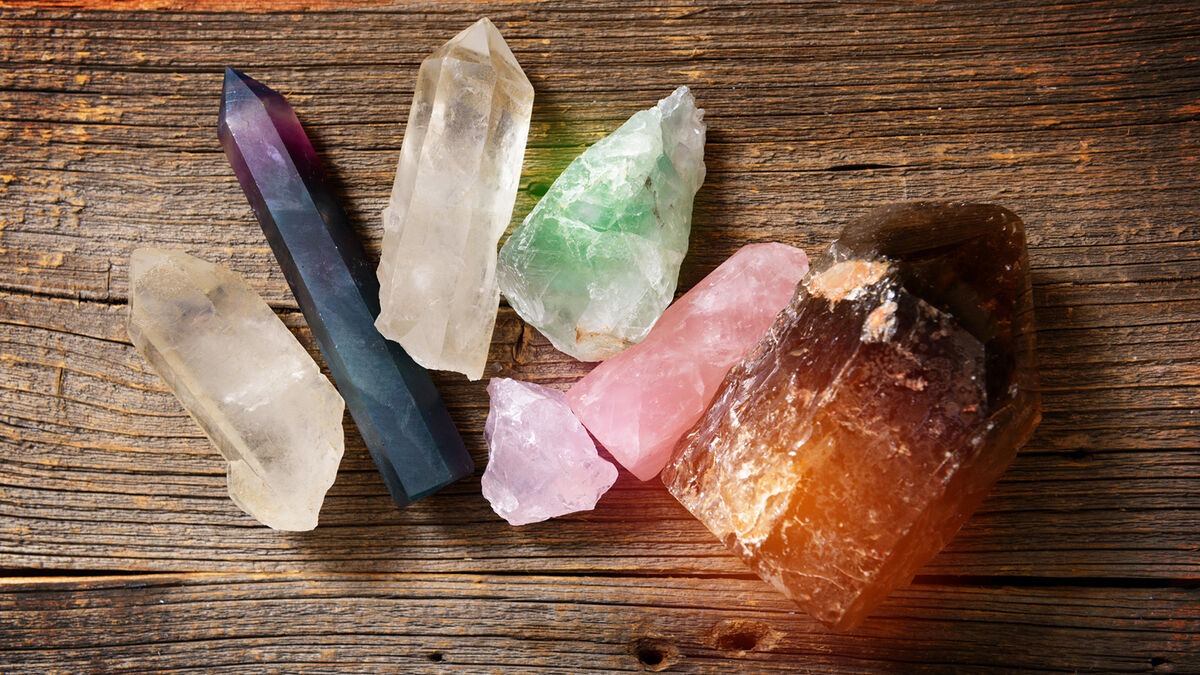 Example of assorted crystals and gemstones