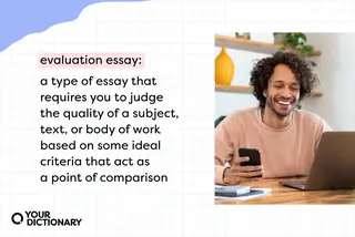 definition of "evaluation essay" from the article