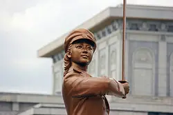 Statue of a woman as examples of communism
