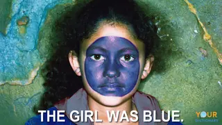 literal denotation of blue with blue face girl