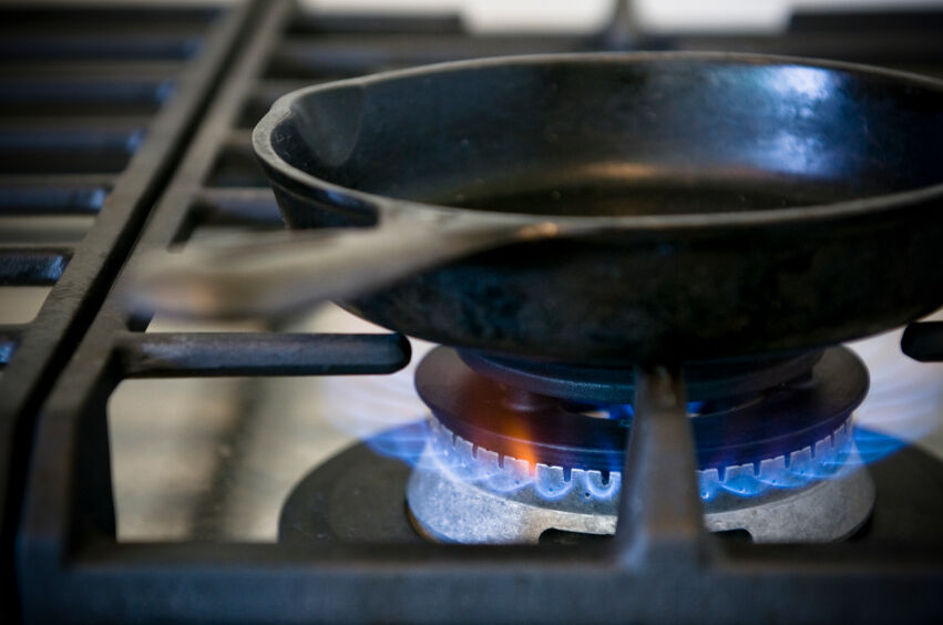 Pan over stove flame as examples of heat conduction