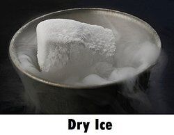 Bucket or dry ice as examples of ice to water vapor