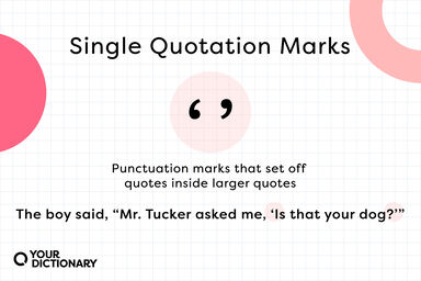 single quotation marks symbol definition and example sentence from the article