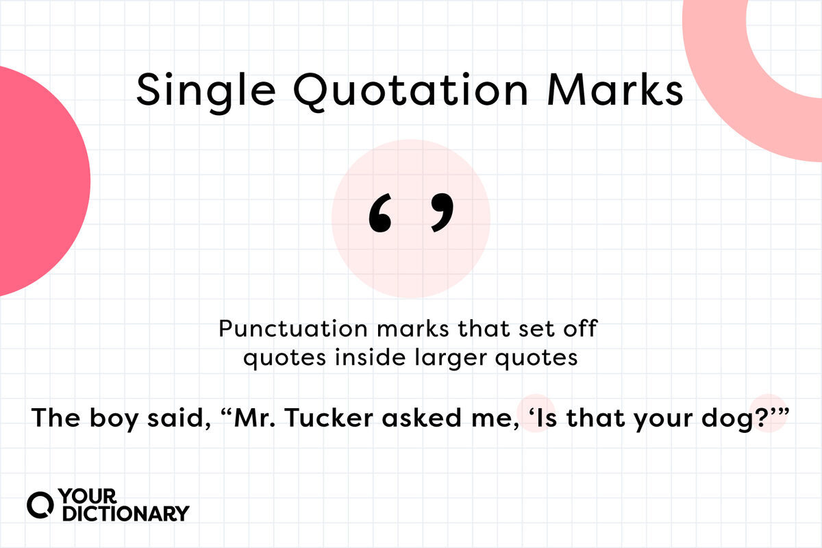 single quotation marks symbol definition and example sentence from the article