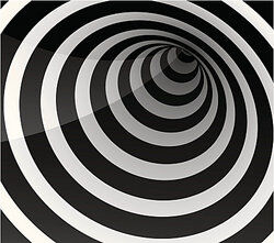 Black and white line illusion as examples of illusion