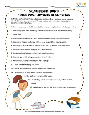 Scavenger Hunt: Track Down Adverbs in Sentences