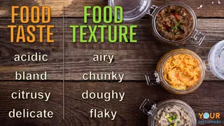 taste and texture words to describe food