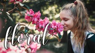 scent word floral girl smelling flowers