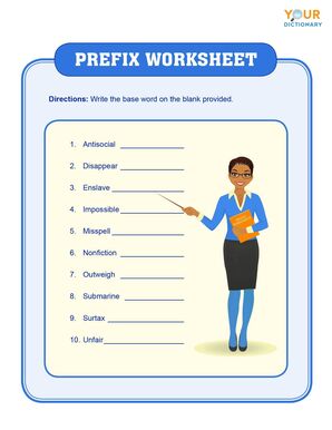 prefix worksheet