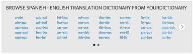 spanish dictionary index box