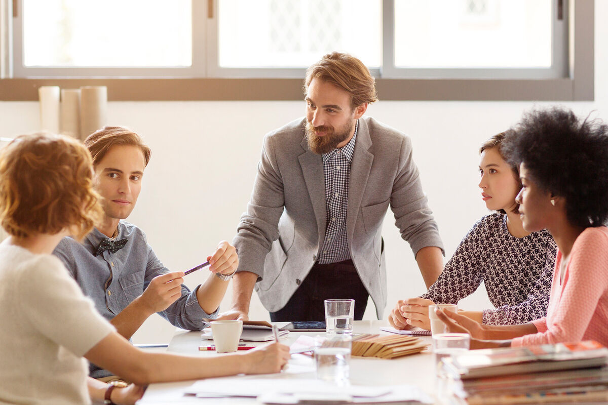 Business colleagues in board room at office