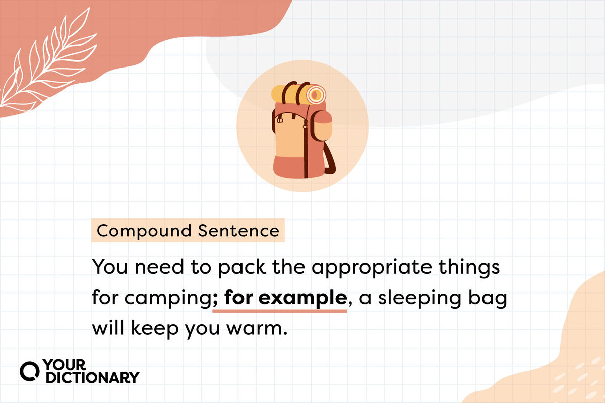 Hiking Backpack With Compound Sentence Example