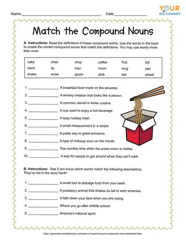 compound nouns worksheets