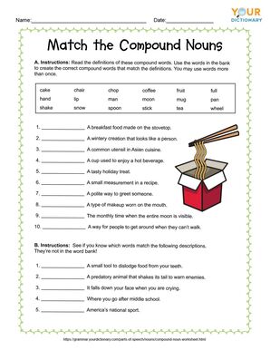 compound words worksheets 5th grade