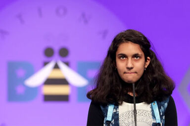 Girl participates in the National Spelling Bee