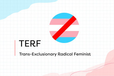 TERF Definition With Transgender Flag Strikethrough