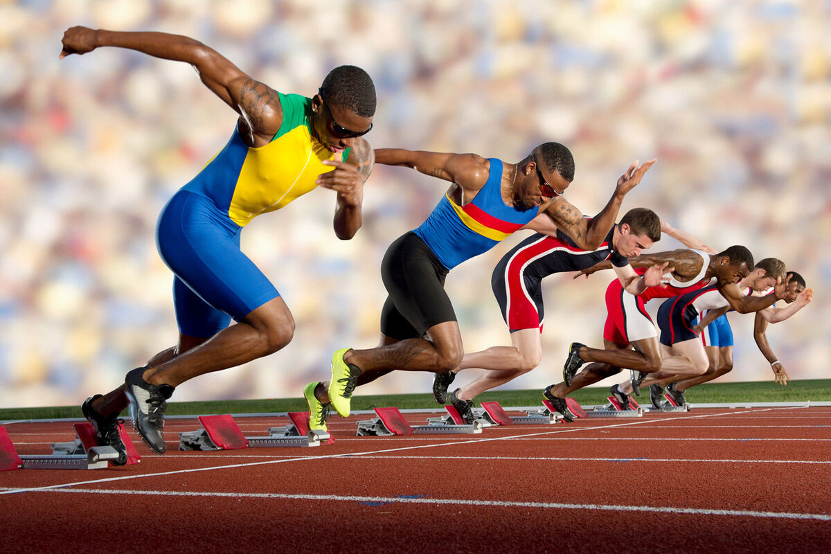 Athletes starting race