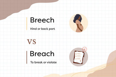 Pregnant woman and Contract papers as Breech vs Breach examples