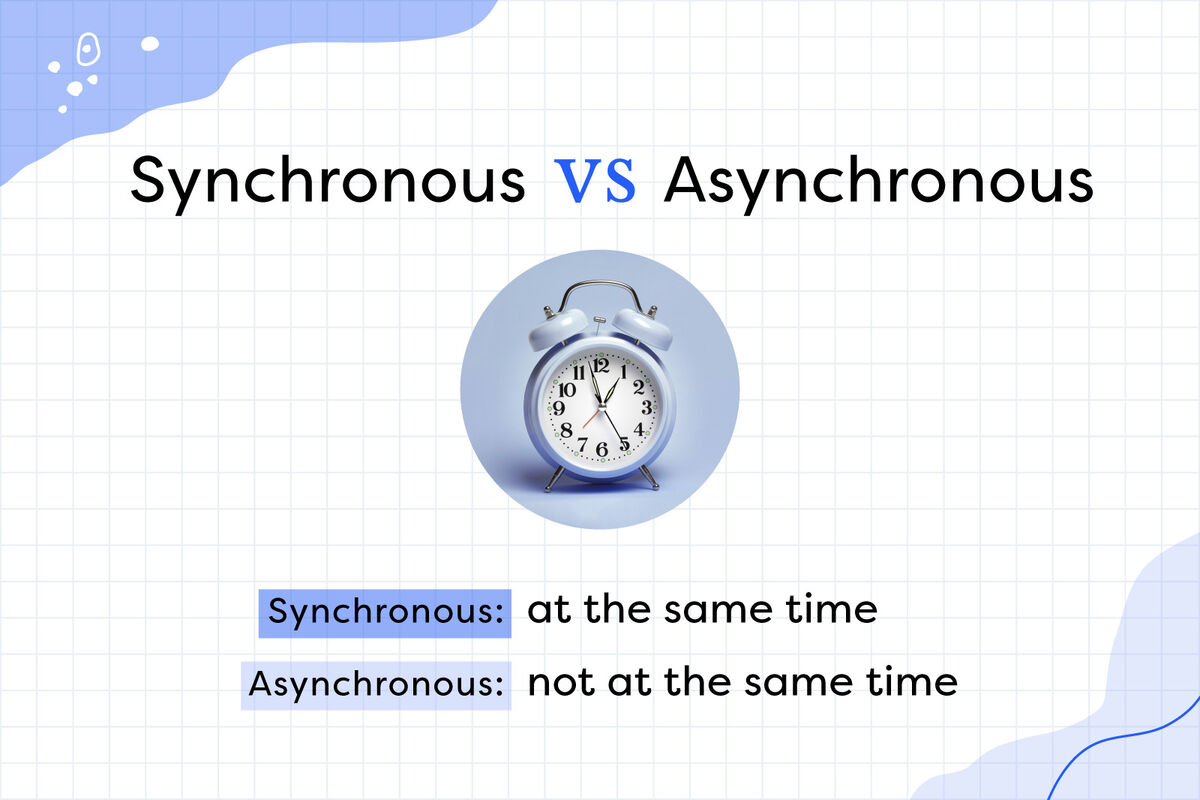 Blue clock with Synchronous vs Asynchronous definitions