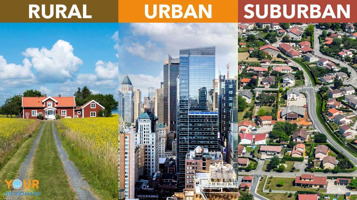 difference between rural and urban and suburban
