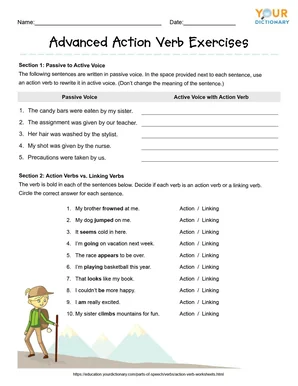 advanced action verb exercises