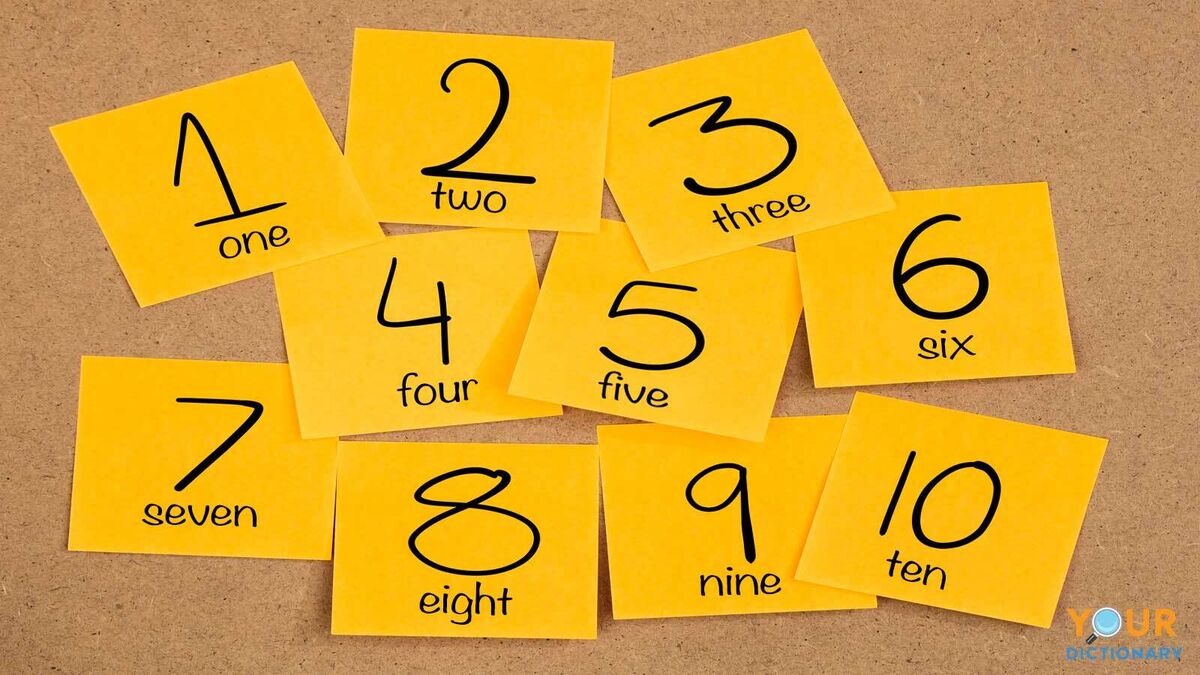 number words written on sticky notes