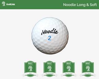 Noodle Long and Soft golf ball with badges