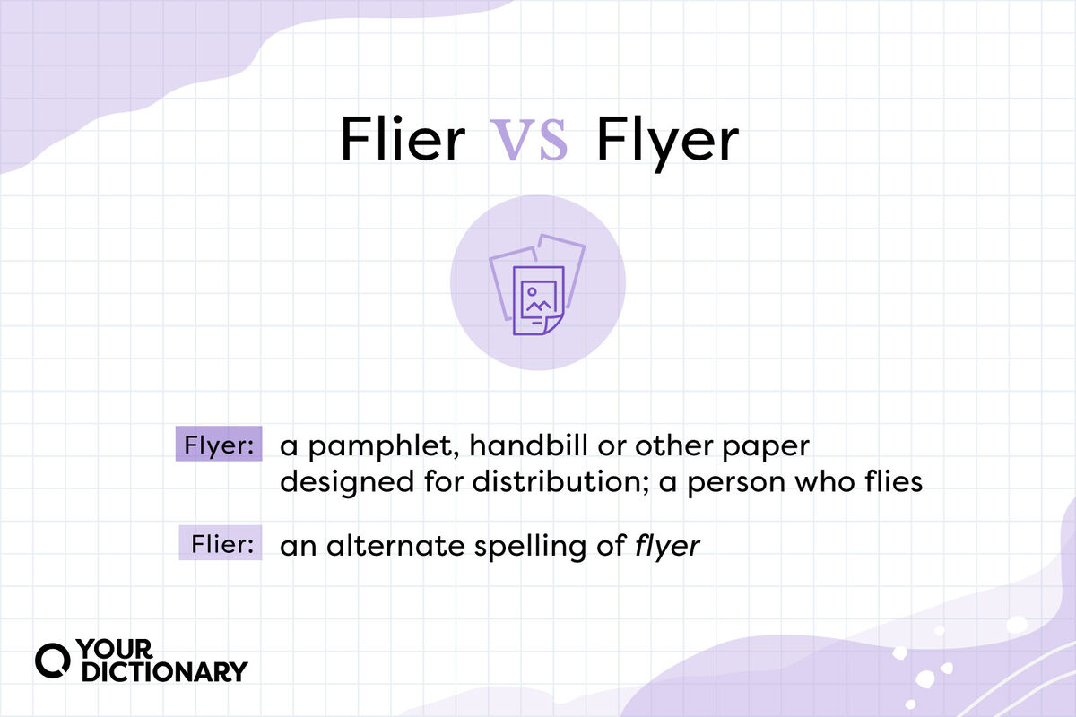 flyer icon with flier vs flyer definitions