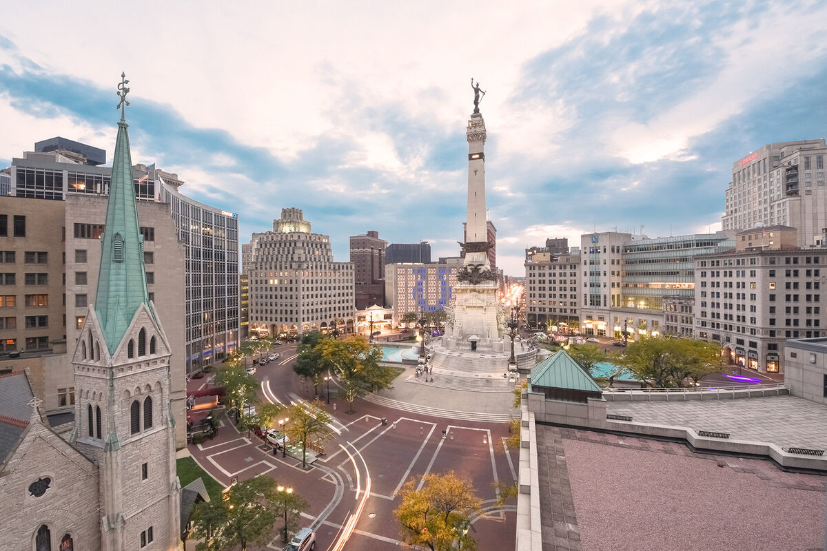 Indiana State's Soldiers and Sailors Monument on Monument Circle