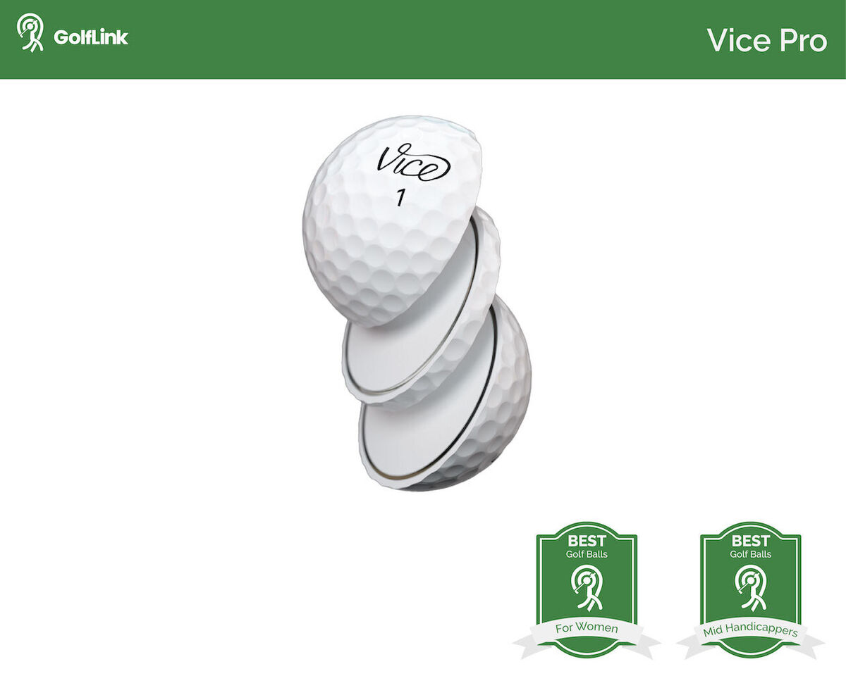 Vice Pro golf ball with badge