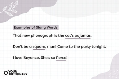 Examples of Slang Words in sentences