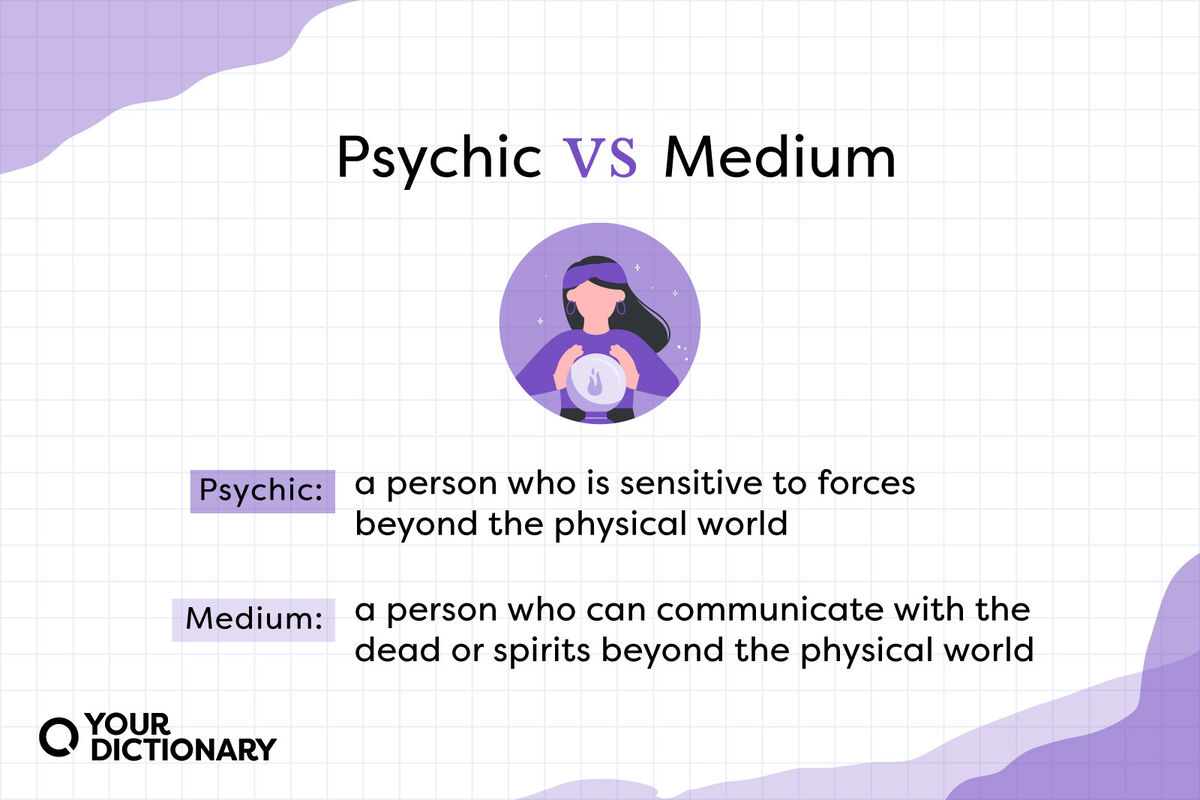 Woman with crystal ball with psychic vs medium definitions