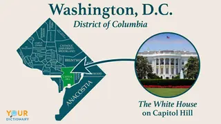 map of washington dc district of columbia white house capitol hill