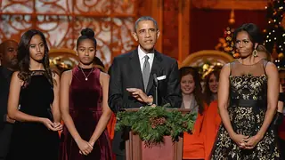 Obama family at TNT Christmas 2014