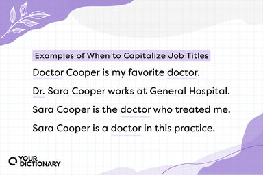 Examples of When to Capitalize Job Titles