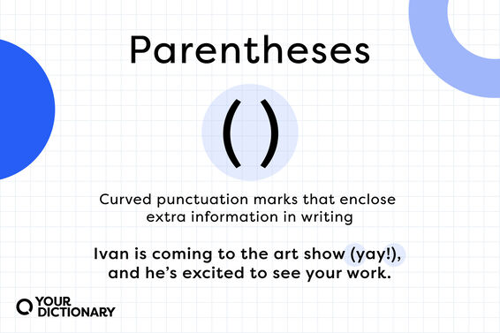 definition of parentheses symbol with example sentence from the article