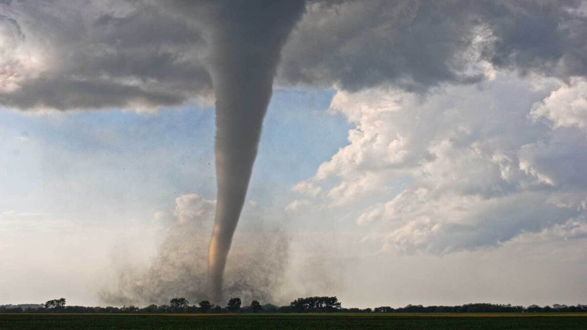 tornado in field in minnesota USA