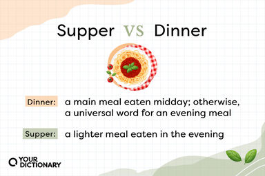 Spaghetti With Supper vs dinner Definitions