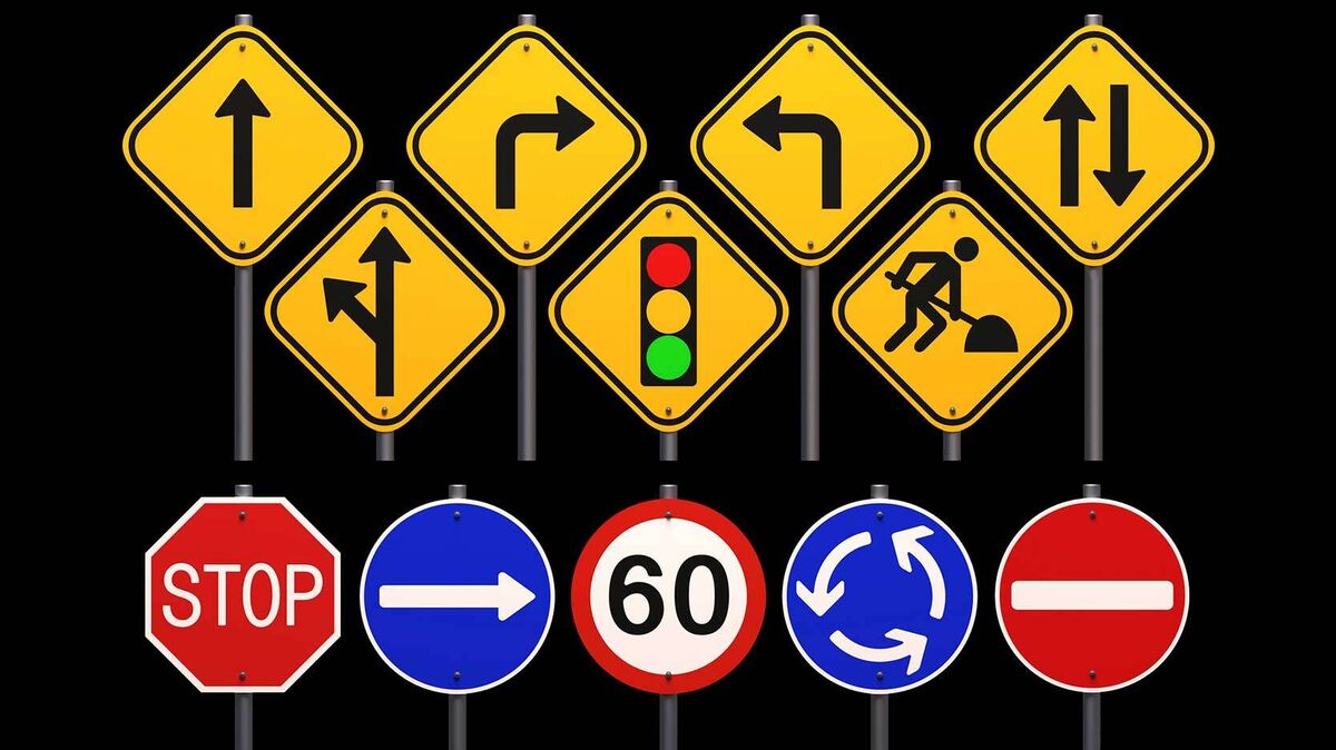 geometric shapes examples in street signs