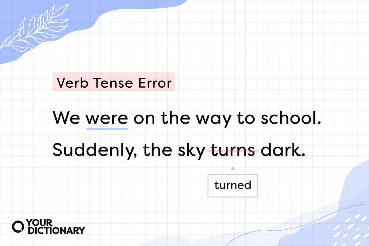 Verb Tense Mistakes Example and correction