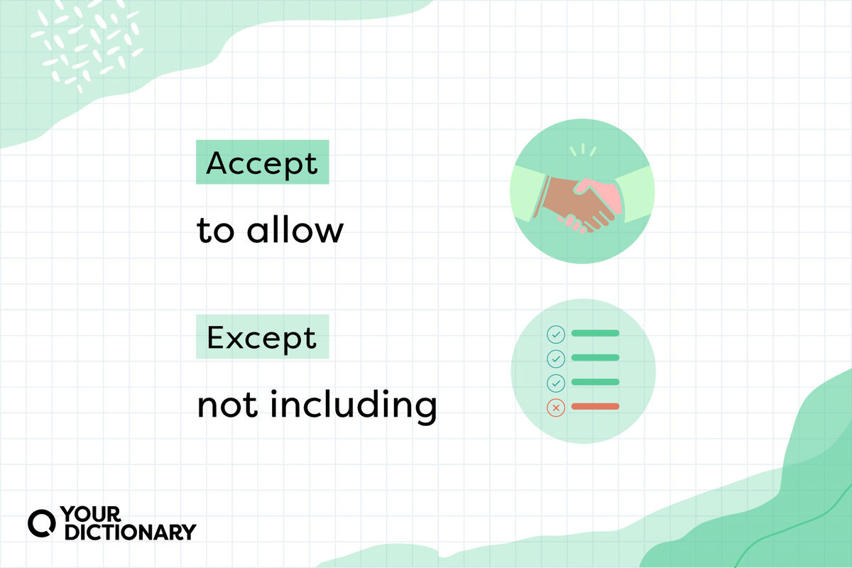 Accept (handshaking) vs Except (Check list) with definitions