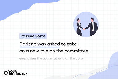Businesspeople shake hands With Passive Voice Example and Definitions
