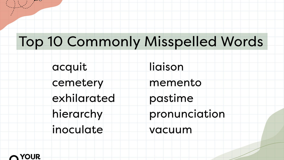 100 Most Commonly Misspelled Words