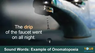 onomatopoeia example of sound word drip
