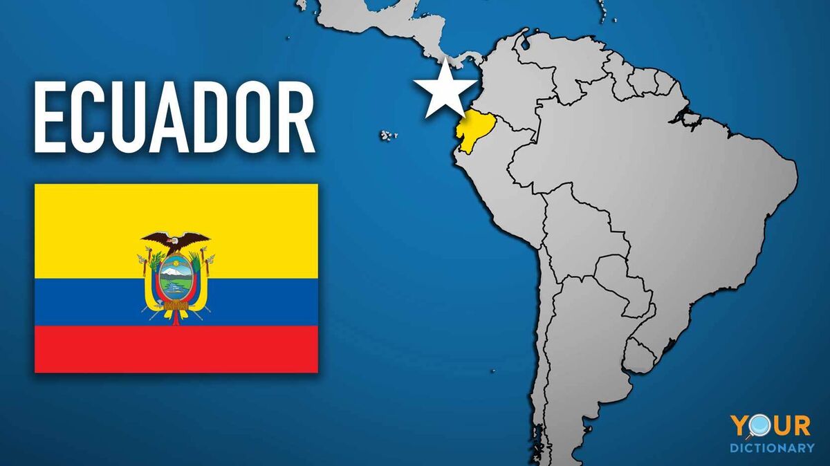 Ecuador map country flag