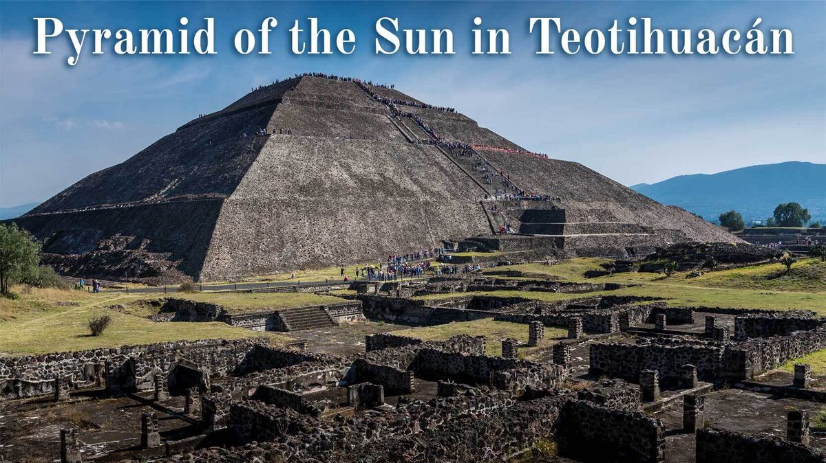 Pyramid of the sun in Teotihuacan park of Mexico