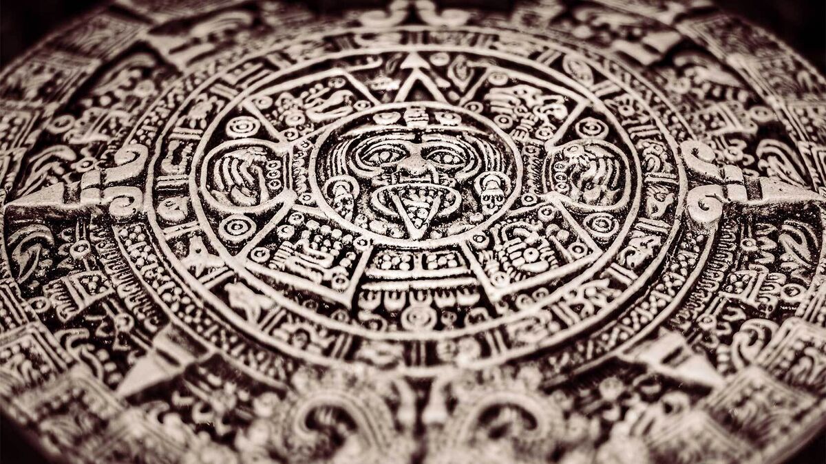 Ancient Aztec calendar coin