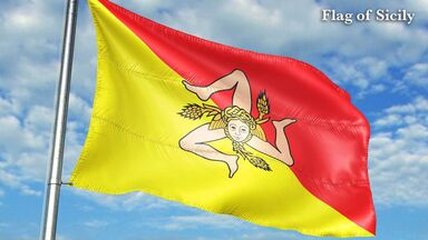 Sicily region of Italy flag
